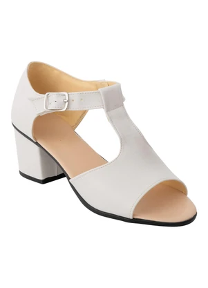 Perfecta - Sandália Off White em Material Sintético - PERFECTA