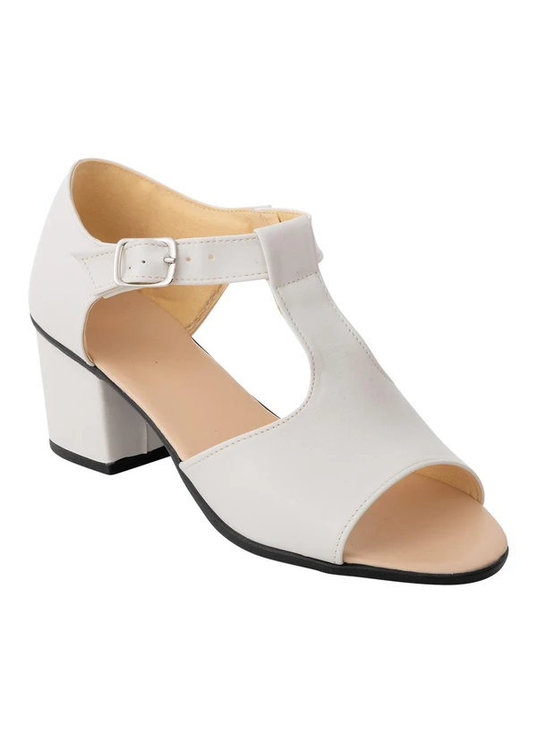 Perfecta - Sandália Off White em Material Sintético 2