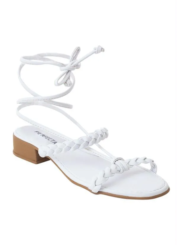 Perfecta - Sandália Branco em Sintético
