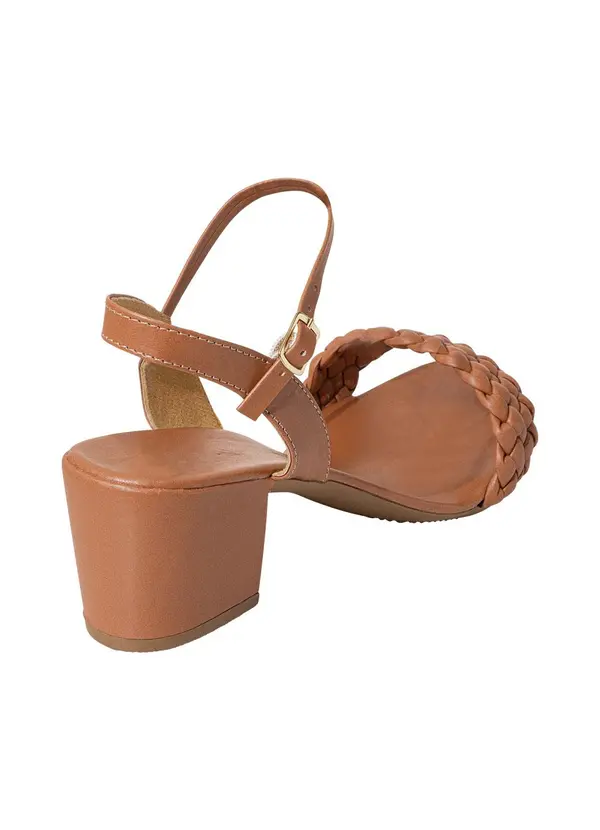 Perfecta - Sandália Caramelo com Tiras Trançadas 2