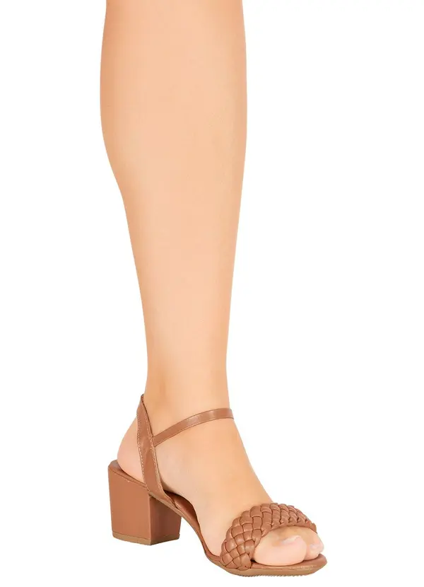 Perfecta - Sandália Caramelo com Tiras Trançadas 4