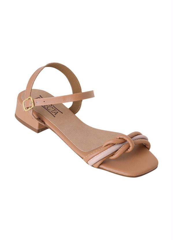 Queima Estoque - Sandália Caramelo Salto Baixo
