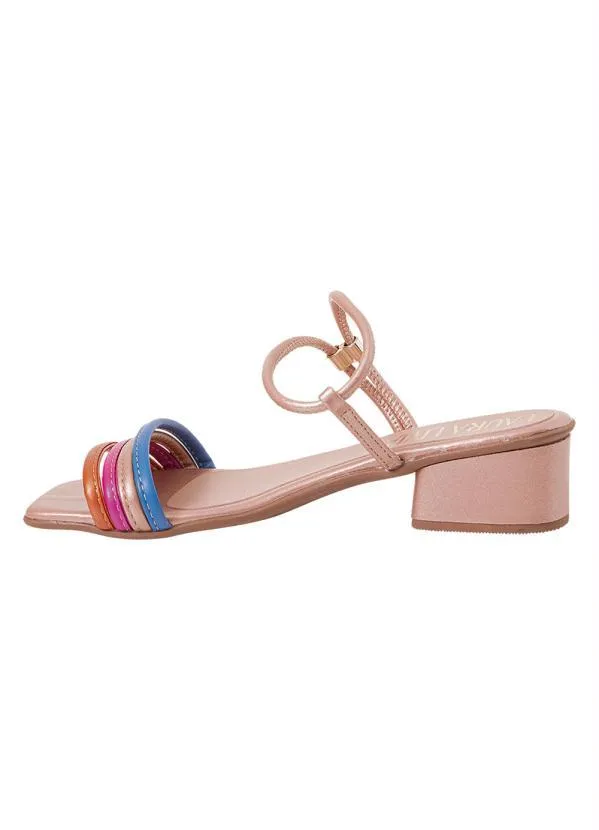 Perfecta - Sandália Cobre com Cabedal Colorido 3