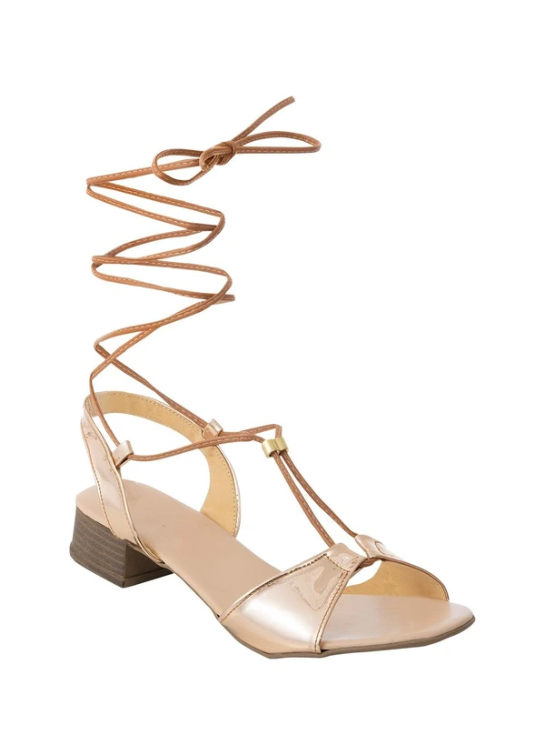 Perfecta - Sandália Cobre em Sintético Verniz 2