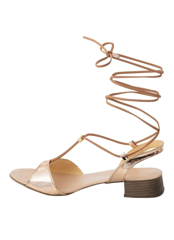 Perfecta - Sandália Cobre em Sintético Verniz 4