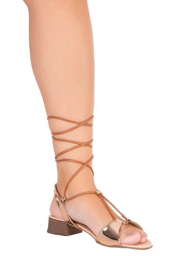 Perfecta - Sandália Cobre em Sintético Verniz 5