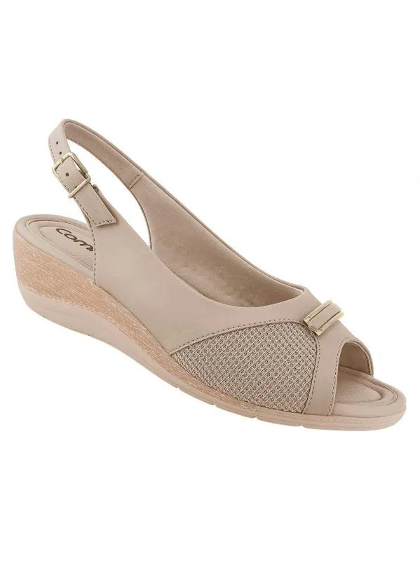 Comfortflex - Sandália Comfortflex Bege em Sisntético 1