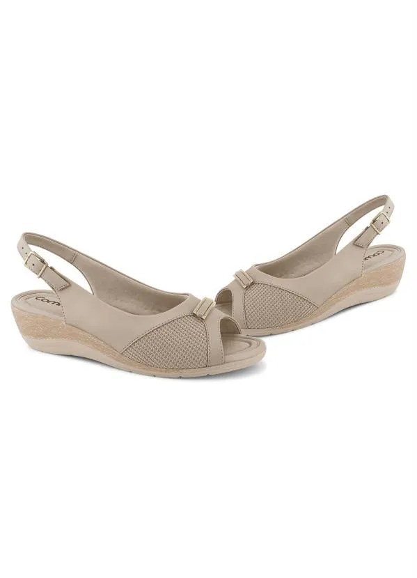 Comfortflex - Sandália Comfortflex Bege em Sisntético 4