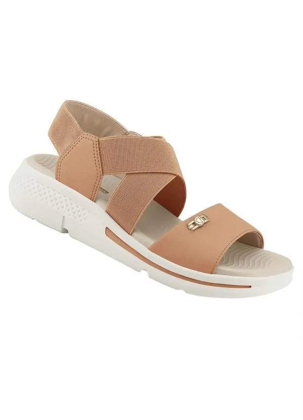 Comfortflex - Sandália Comfortflex CarameloEm Sintético