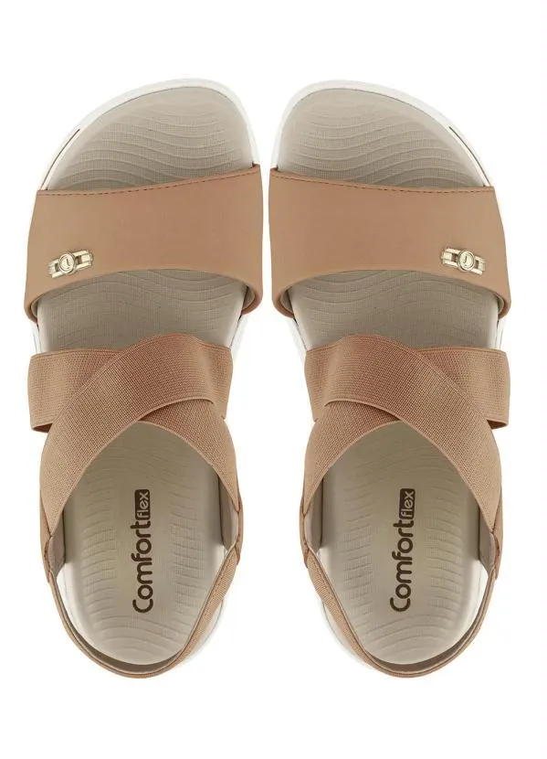 Comfortflex - Sandália Comfortflex CarameloEm Sintético 3