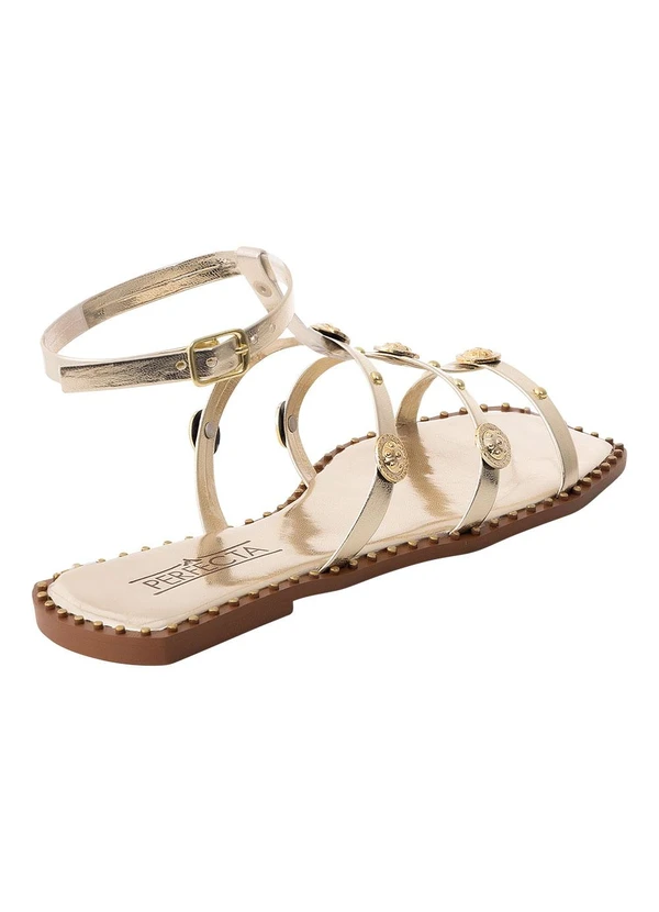 Perfecta - Sandália Dourada em Sintético 2