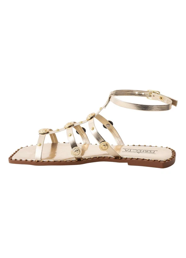 Perfecta - Sandália Dourada em Sintético 3