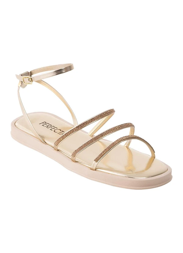 Perfecta - Sandália Dourado em Sintético 2