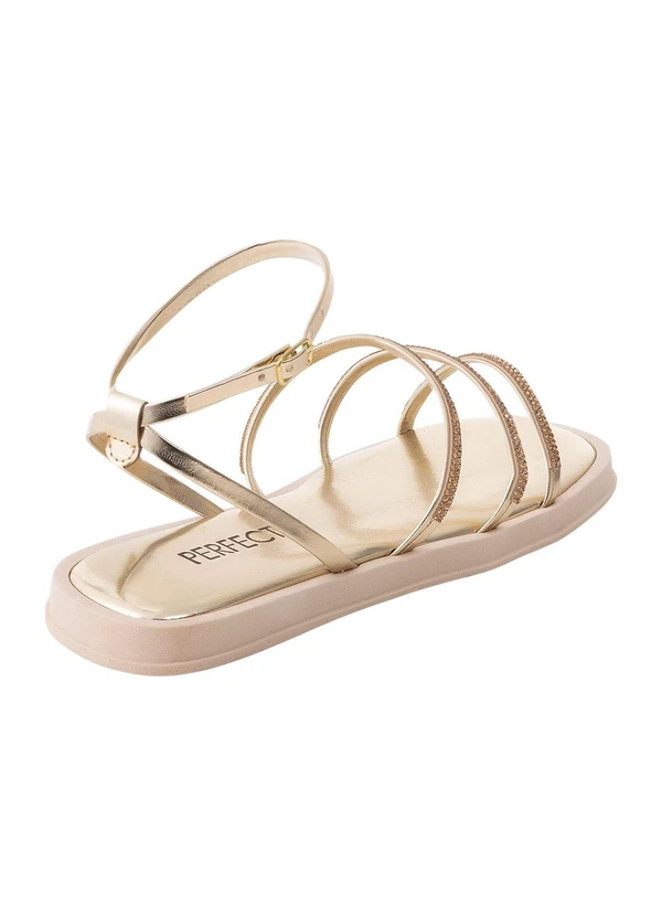 Perfecta - Sandália Dourado em Sintético 3
