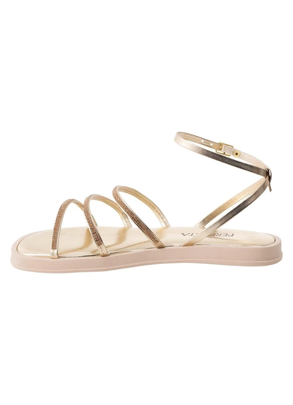 Perfecta - Sandália Dourado em Sintético 4