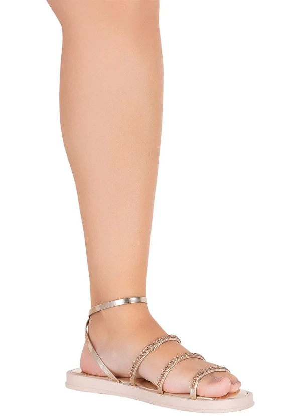 Perfecta - Sandália Dourado em Sintético 5