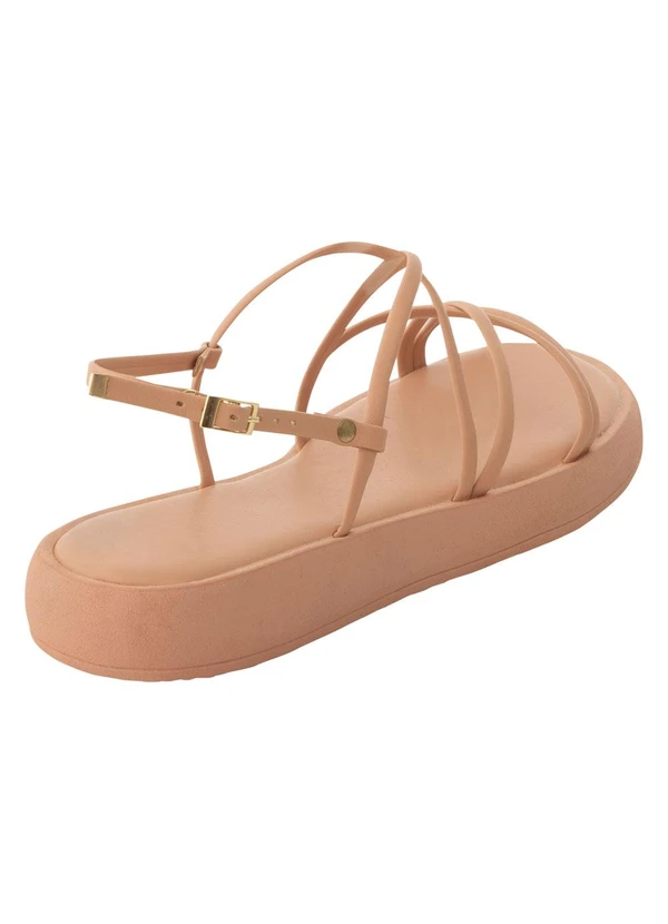Perfecta - Sandália Flat Nude com Tiras Transpassadas 2