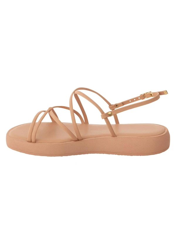 Perfecta - Sandália Flat Nude com Tiras Transpassadas 3