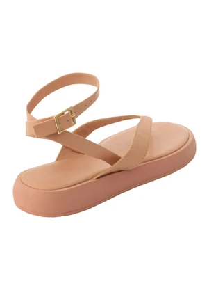 Perfecta - Sandália Flat Nude em Sintético - PERFECTA