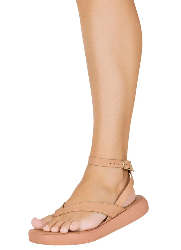 Perfecta - Sandália Flat Nude em Sintético 5