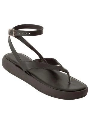 Perfecta - Sandália Flat Preta em Sintético - PERFECTA