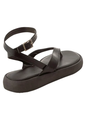 Perfecta - Sandália Flat Preta em Sintético - PERFECTA