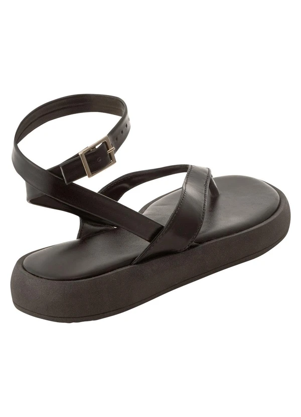 Perfecta - Sandália Flat Preta em Sintético 2