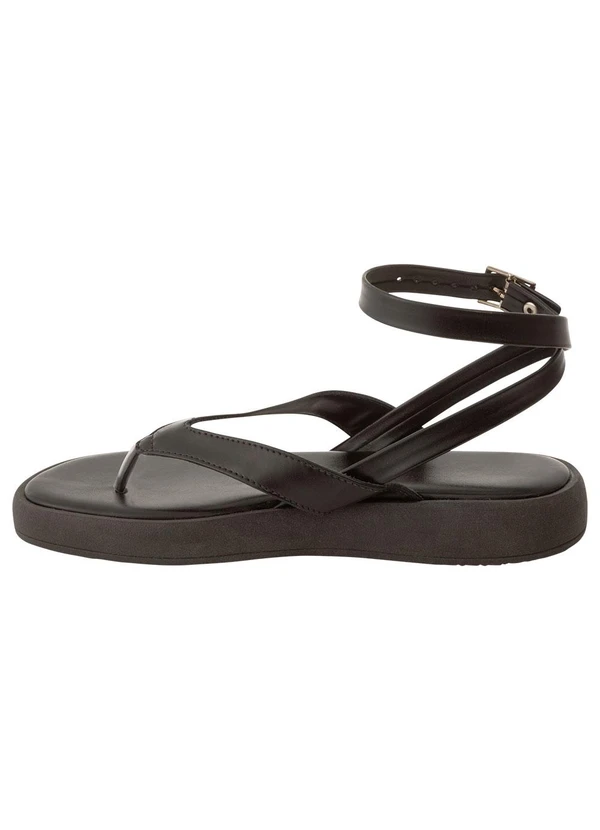 Perfecta - Sandália Flat Preta em Sintético 3