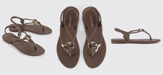 Sandlia Grendha Cacau Enlace Bronze