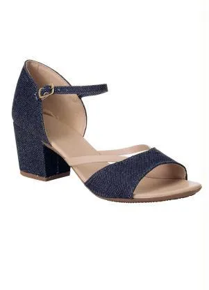 Perfecta - Sandália Jeans em Tecido - PERFECTA