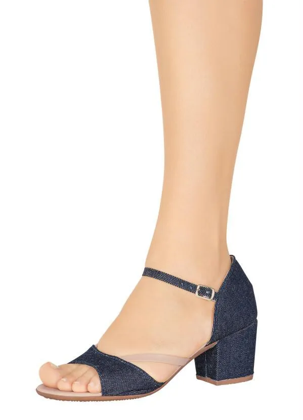 Perfecta - Sandália Jeans em Tecido 5