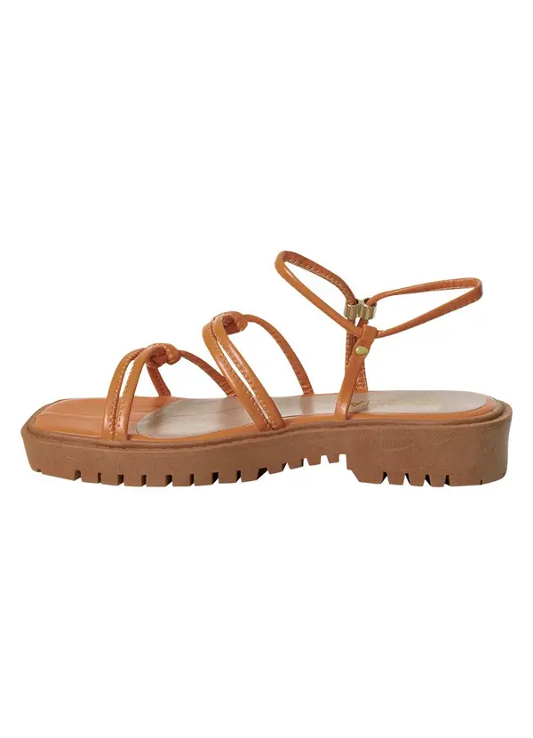 Perfecta - Sandália Laranja em Sintético 3