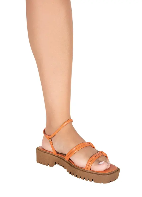 Perfecta - Sandália Laranja em Sintético 4