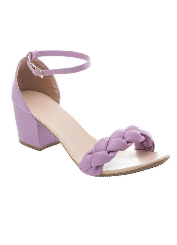 Perfecta - Sandália Lilás com Tira Soft Trançada