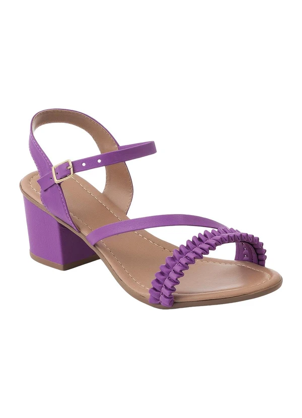 Perfecta - Sandália Lilás em Material Sintético