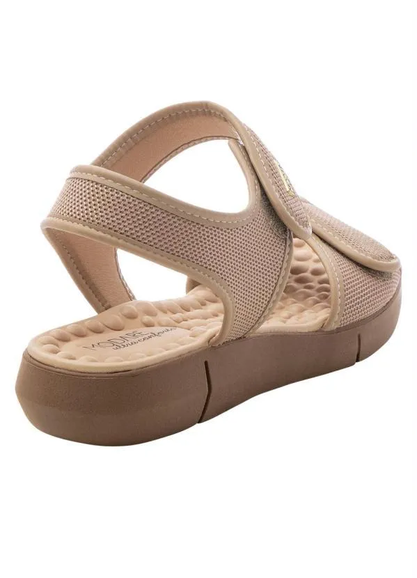 Modare - Sandália Modare Bege com Duplo Velcro 2