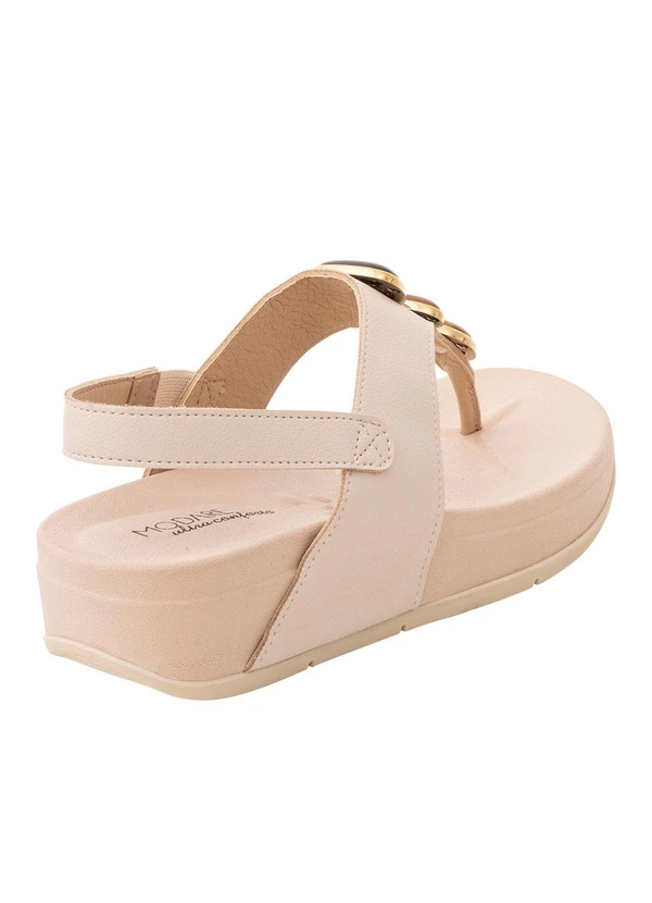 Modare - Sandália Modare Creme com Enfeites 3