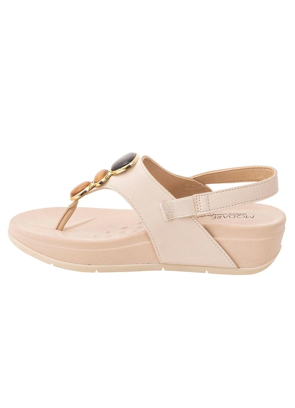 Modare - Sandália Modare Creme com Enfeites 4