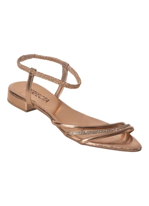 Perfecta - Sandália Modelo Bico Fino Cobre com Elástico - PERFECTA