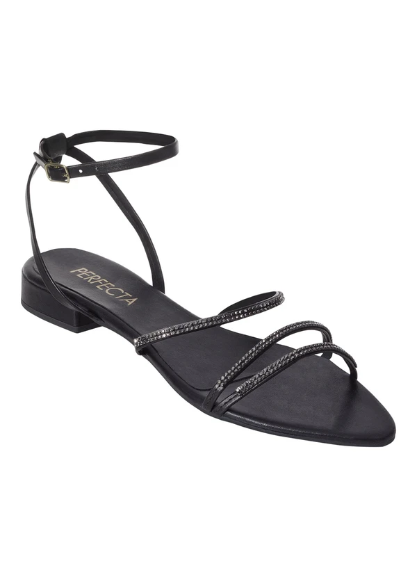 Perfecta - Sandália Modelo Bico Fino Preta