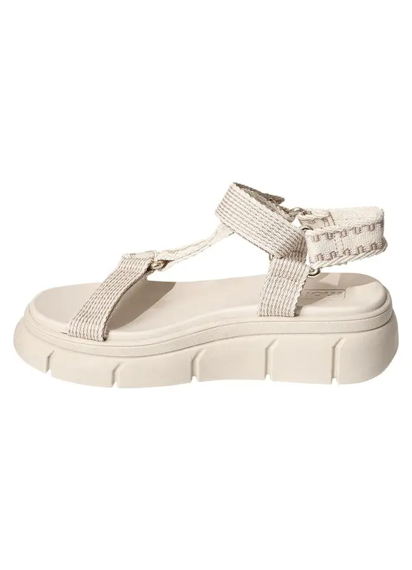 Moleca - Sandália Moleca Bege em Tecido 3