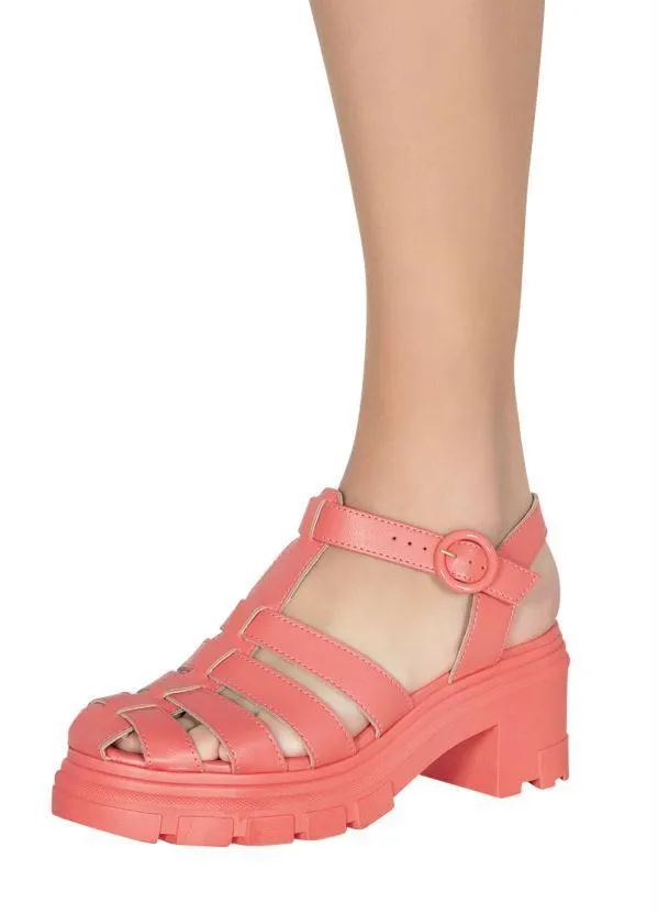 Moleca - Sandália Moleca Coral em Sintético 5