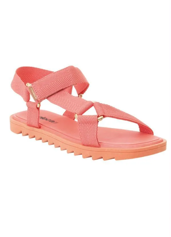 Moleca - Sandália Moleca Coral em Tecido