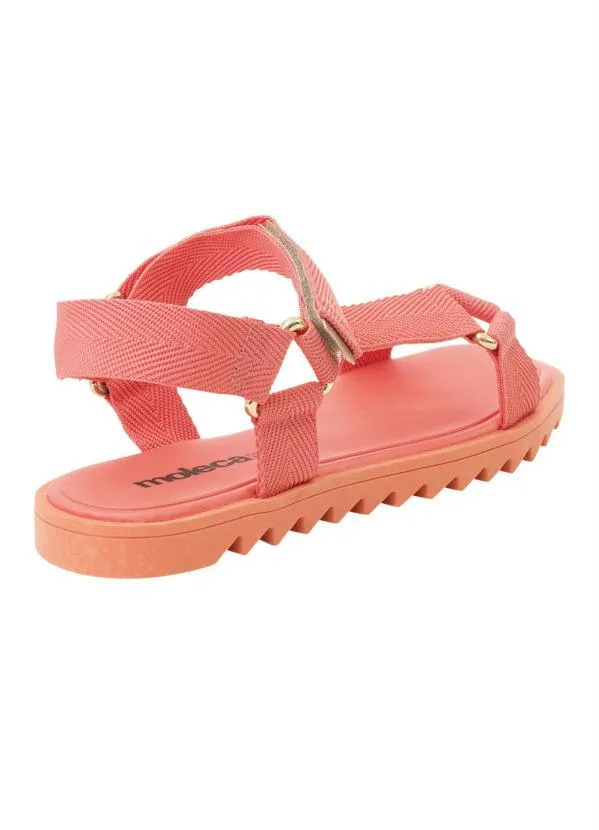 Moleca - Sandália Moleca Coral em Tecido 2