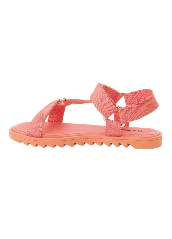 Moleca - Sandália Moleca Coral em Tecido 3