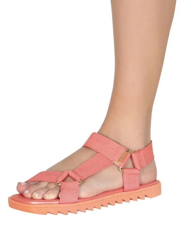 Moleca - Sandália Moleca Coral em Tecido 5