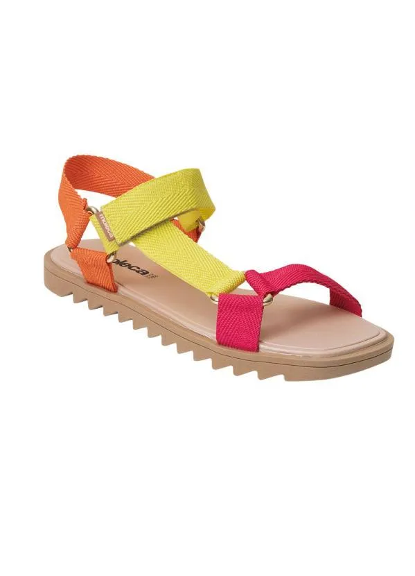 Moleca - Sandália Moleca Laranja com Velcro