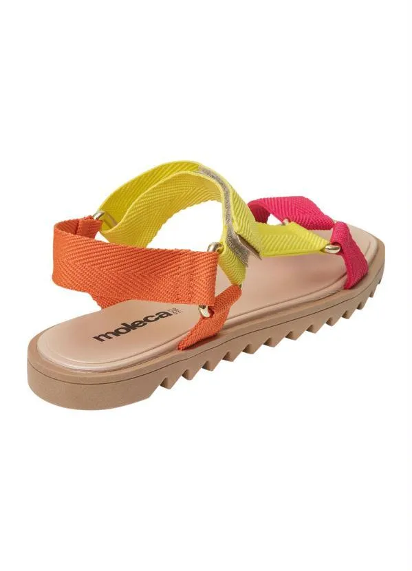 Moleca - Sandália Moleca Laranja com Velcro 2