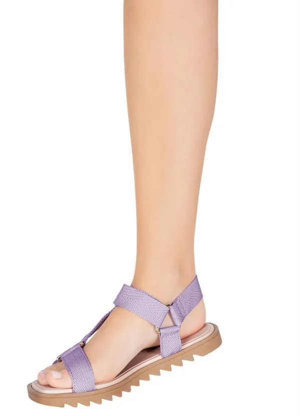 Moleca - Sandália Moleca Lilás com Velcro 5