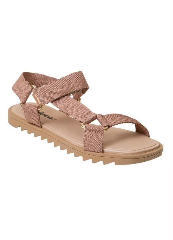Moleca - Sandália Moleca Nude com Velcro